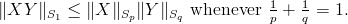 \|XY\|_{S_1}\leq\|X\|_{S_p}\|Y\|_{S_q}\text{%20whenever%20}\tfrac{1}{p}+\tfrac{1}{q}=1.