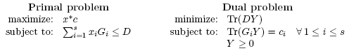 Semidefinite Programming Standard Form Semidefinite Programming Standard Form